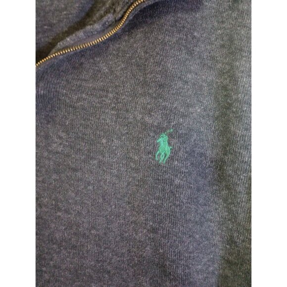 Polo Ralph Lauren 1/4 Zip Sweater Men’s XL Gray Embroidered Green Pony - Picture 10 of 12